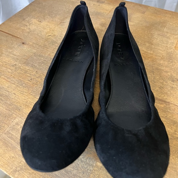 JCREW CECE BALLET FLATS BLACK SUEDE SiZE 8 1/2